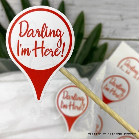 Darling I’m Here! - 2" (inches) Sticker (96ct.) - Picture 4 of 4